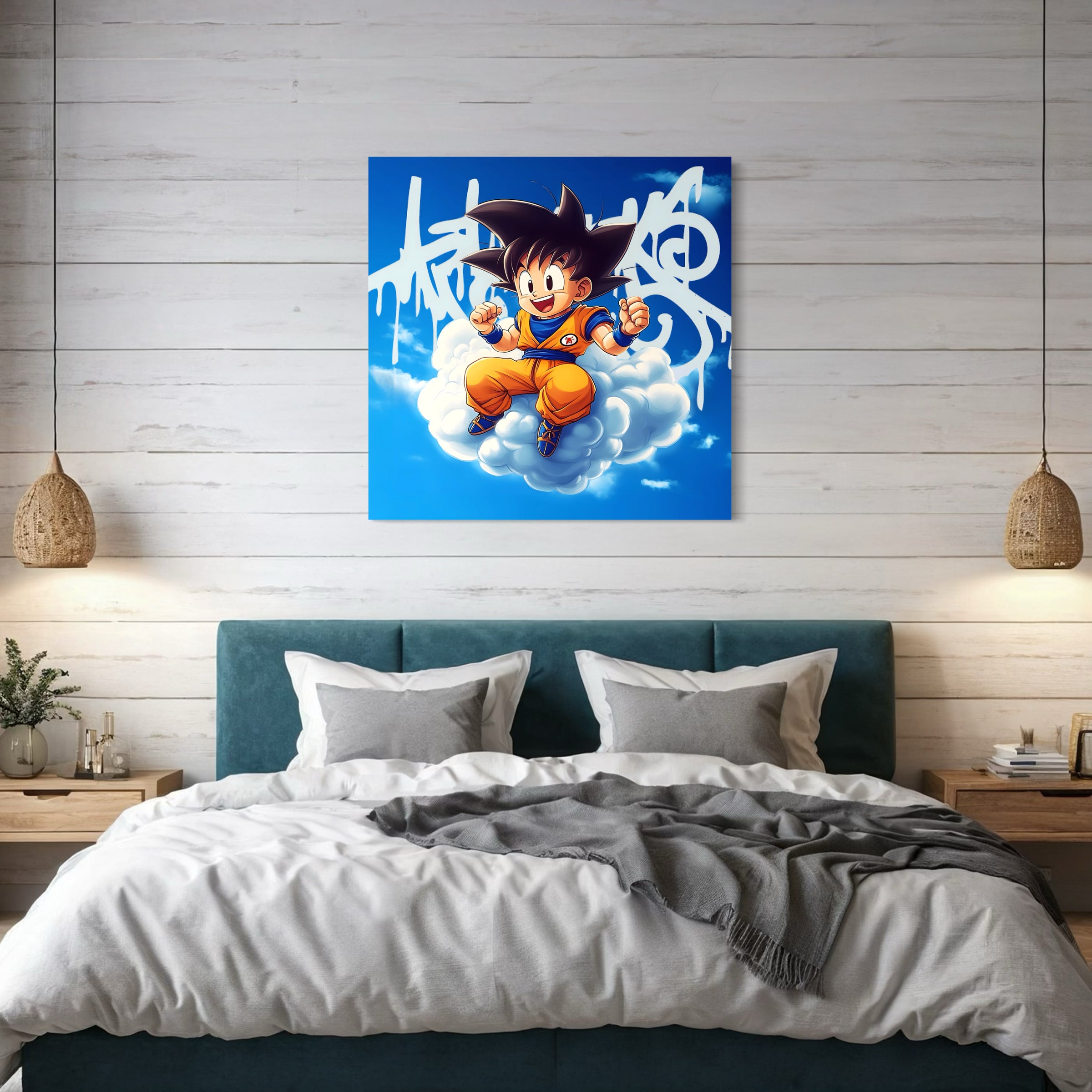 Dragon Ball Z Super Saiyan Pittura in bianco e nero - Déco Murale