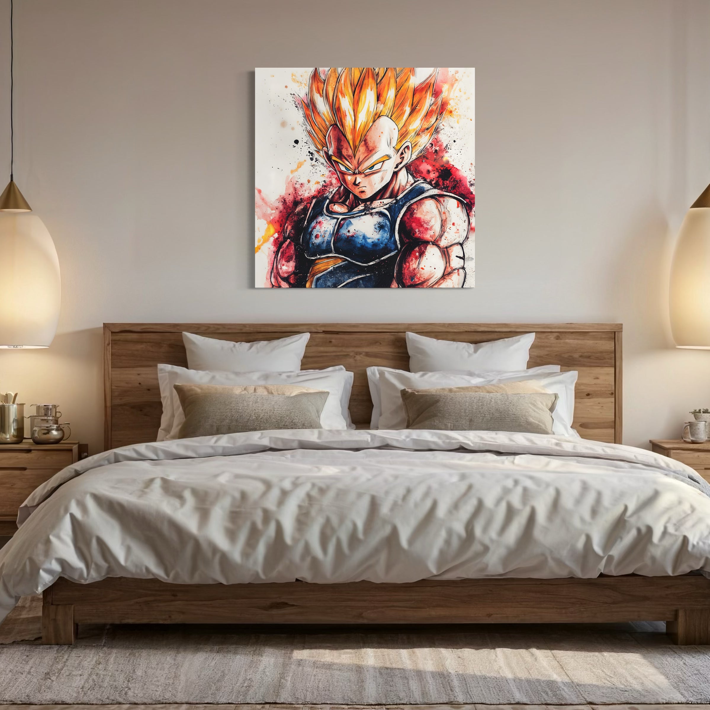 Dragon Ball Z Super Saiyan Pittura in bianco e nero - Déco Murale