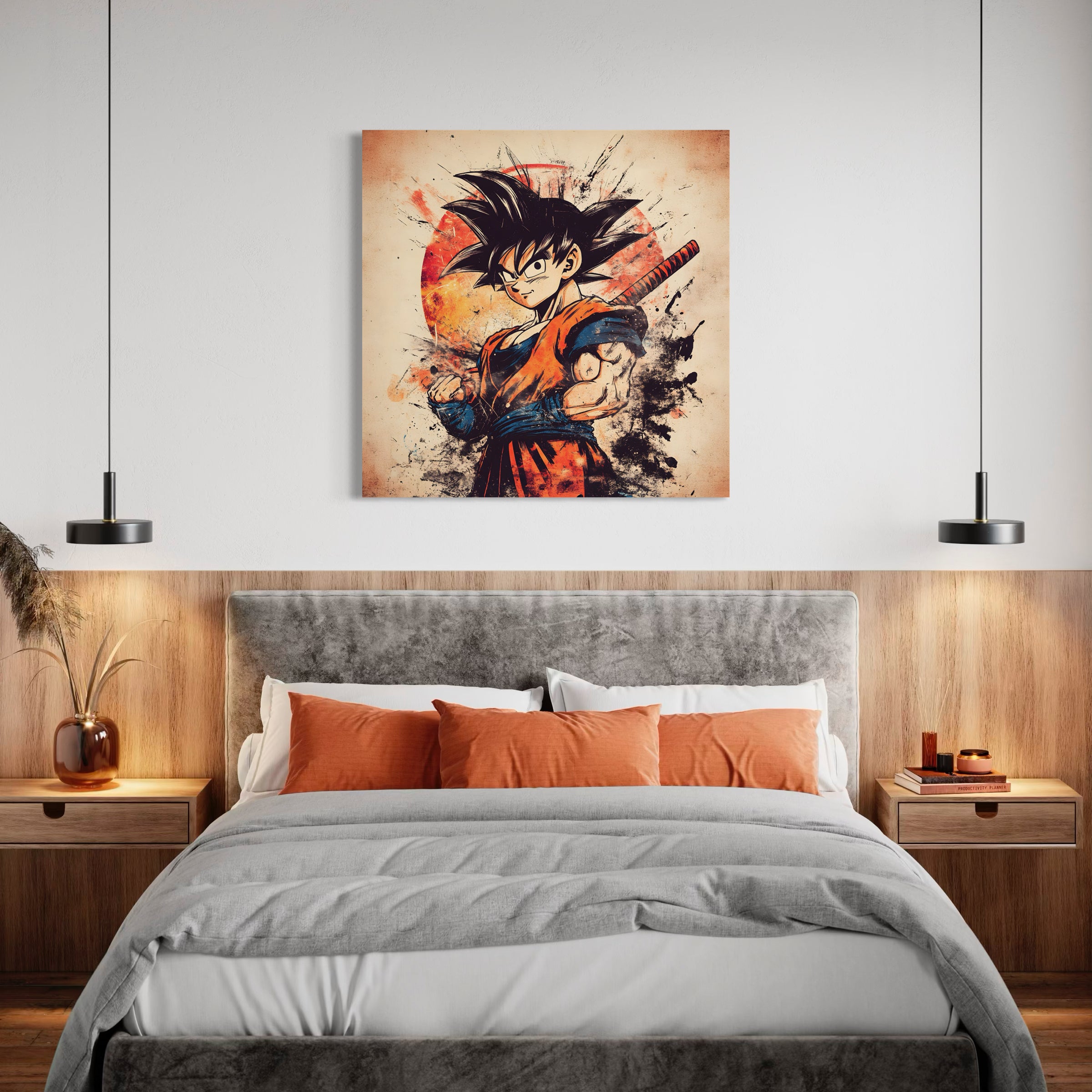 Dragon Ball Z Super Saiyan Pittura in bianco e nero - Déco Murale