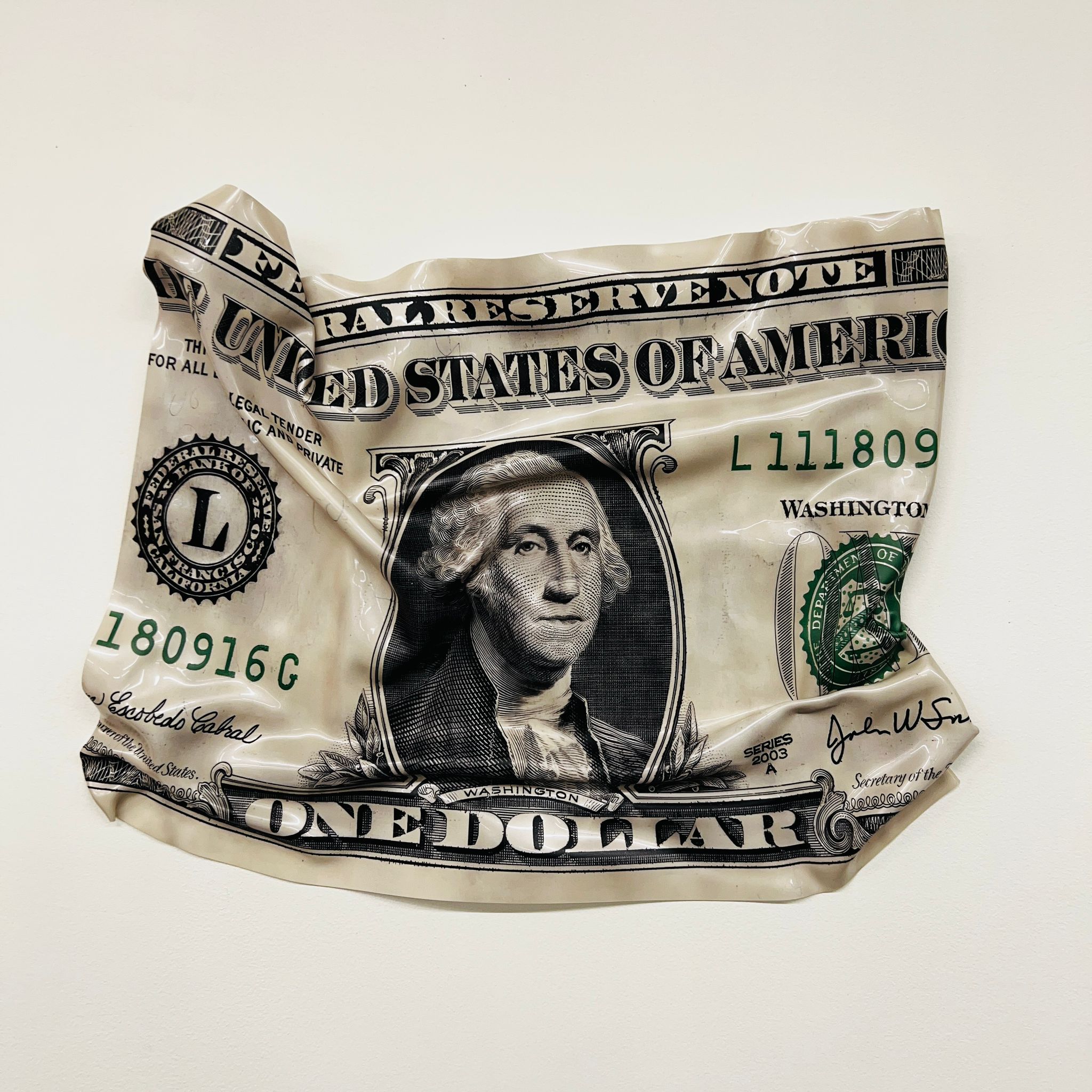 Sculpture Murale - Billet One Dollar