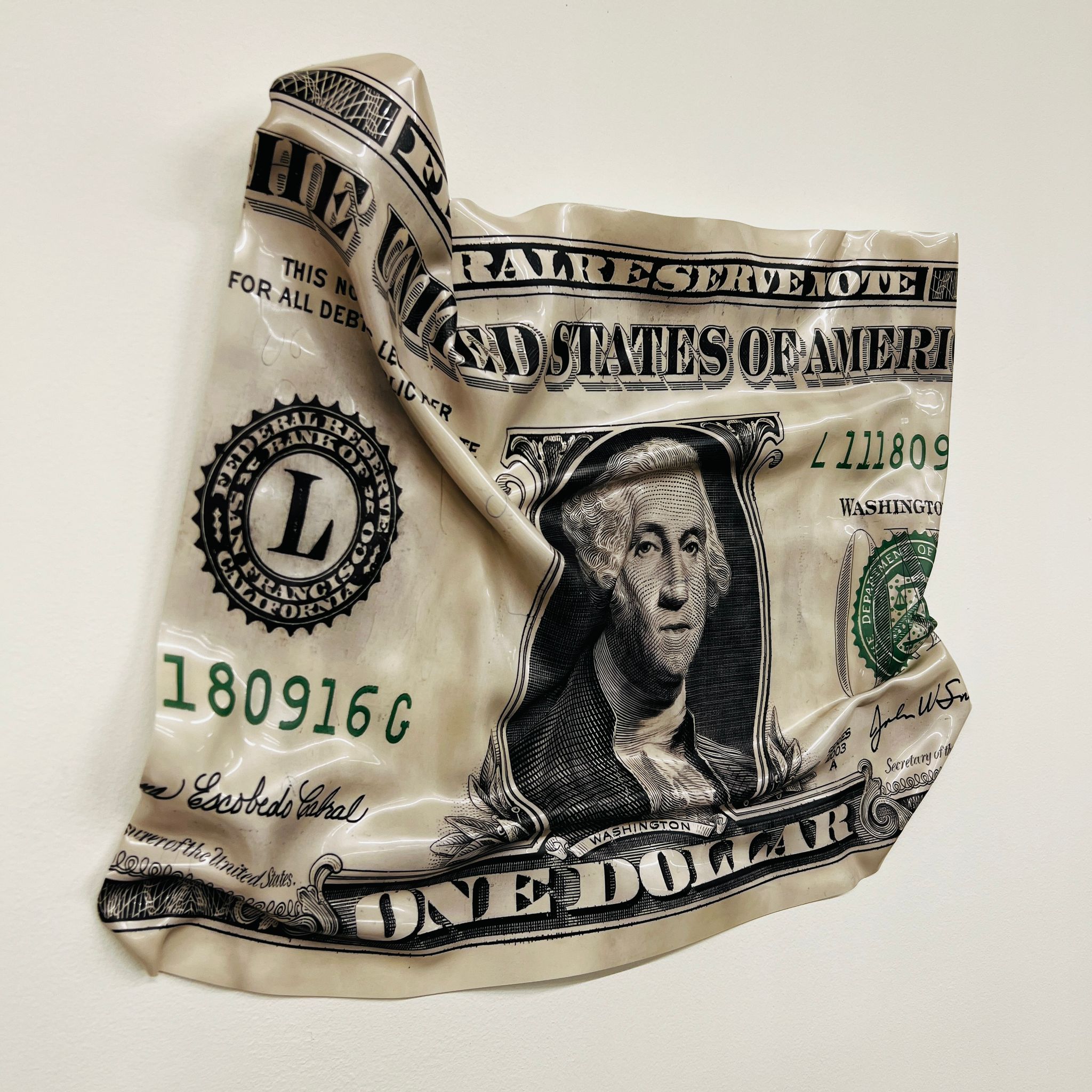 Sculpture Murale - Billet One Dollar