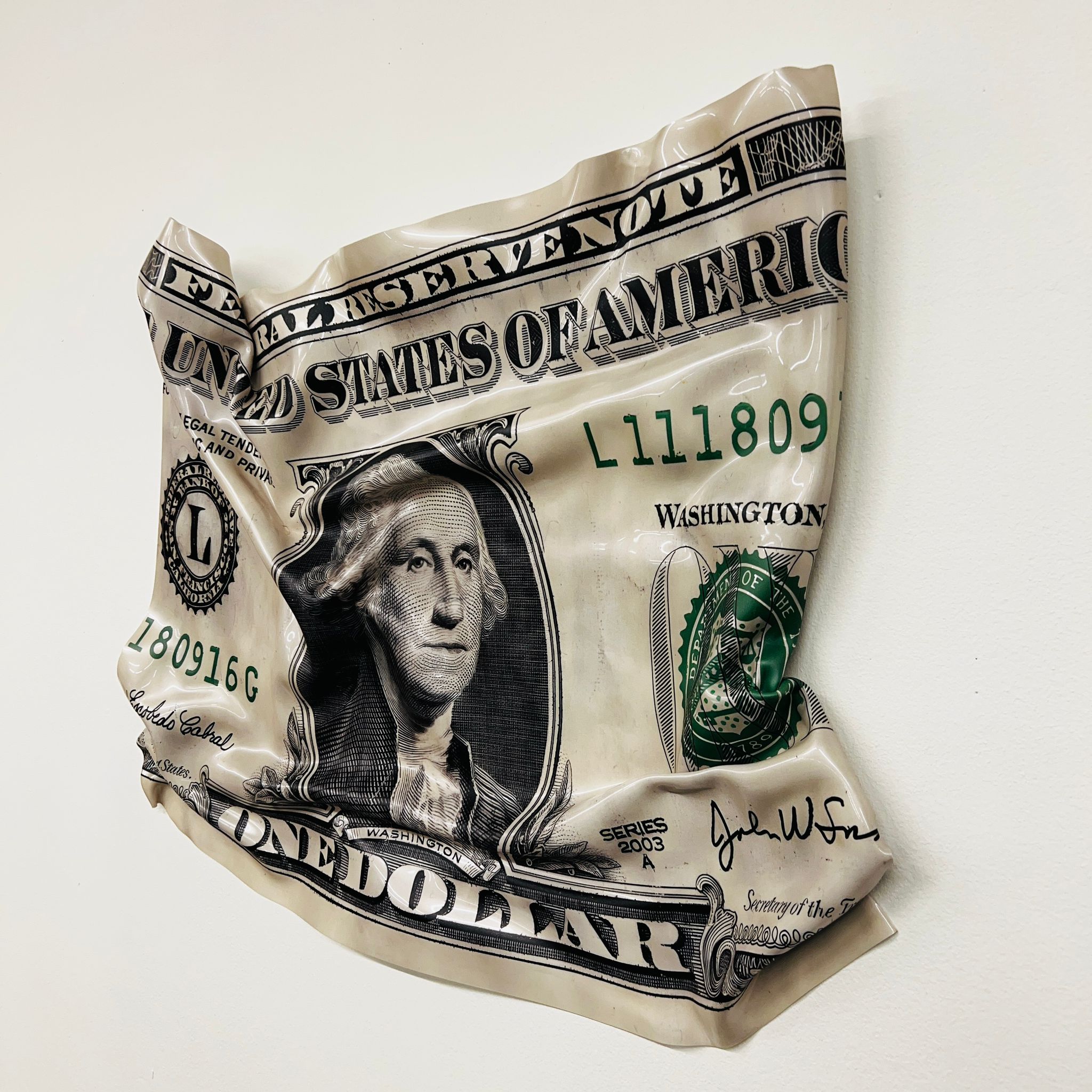 Sculpture Murale - Billet One Dollar