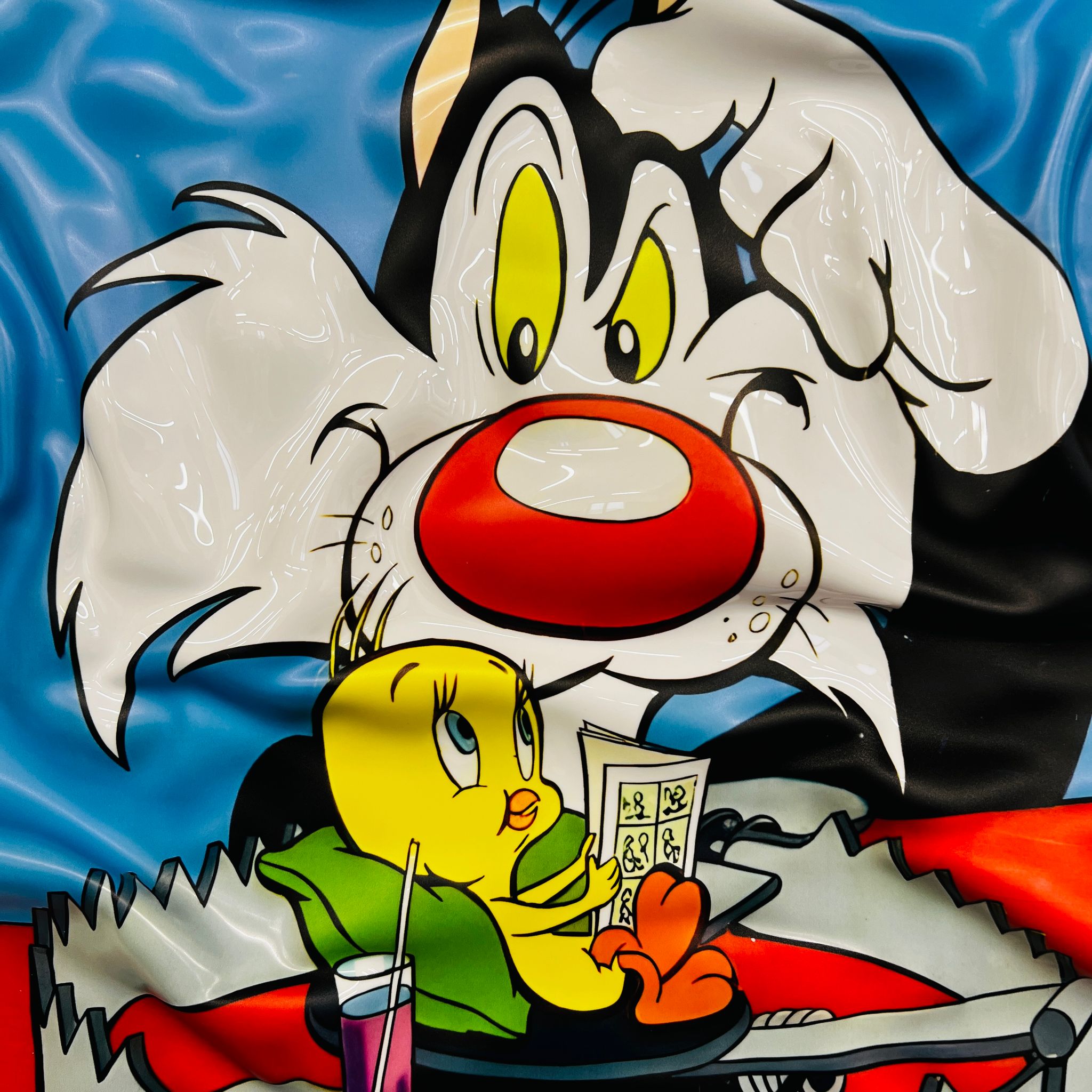 Tableau froissé - Tweety  et Sylvester