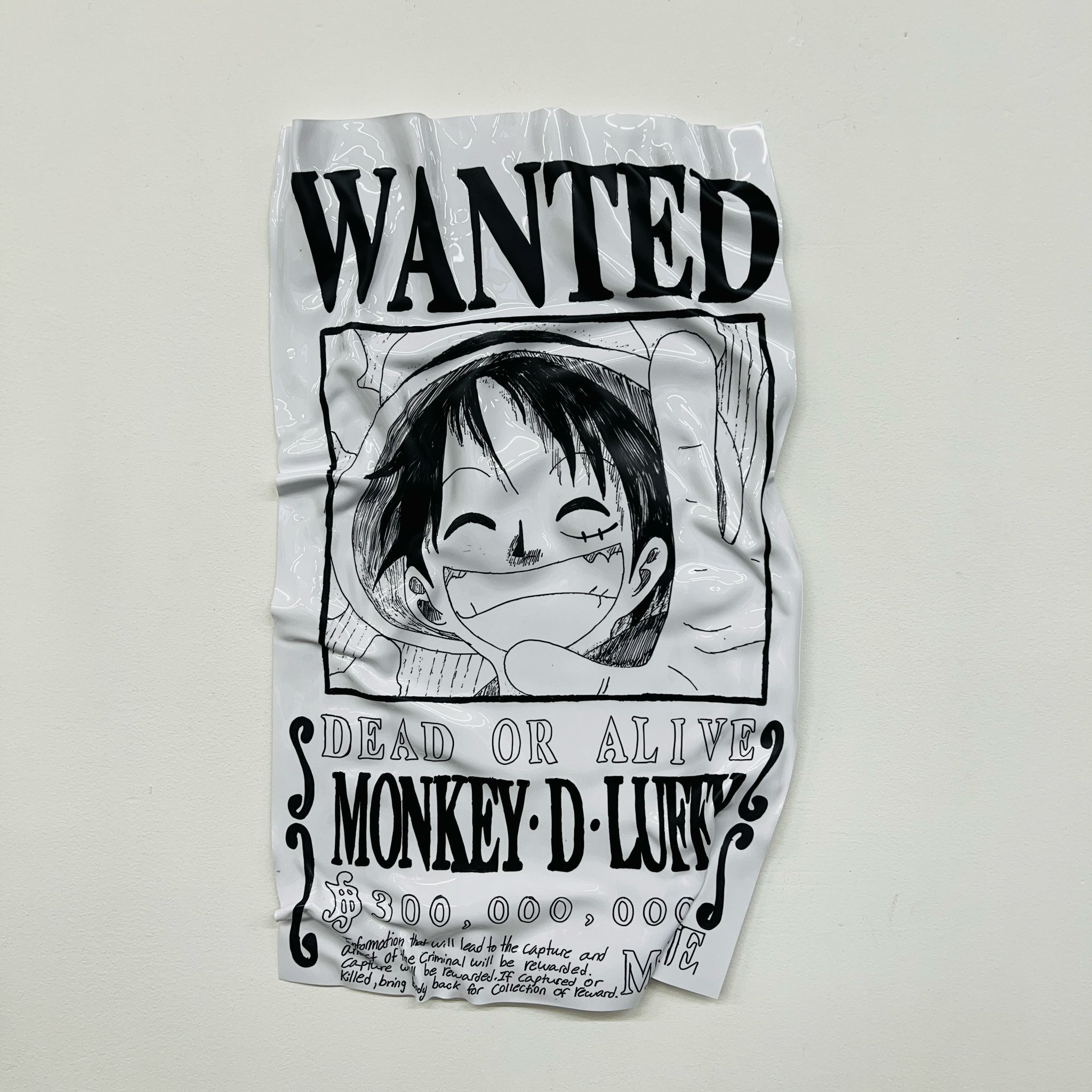 Tableau froissé - One Piece Luffy Wanted