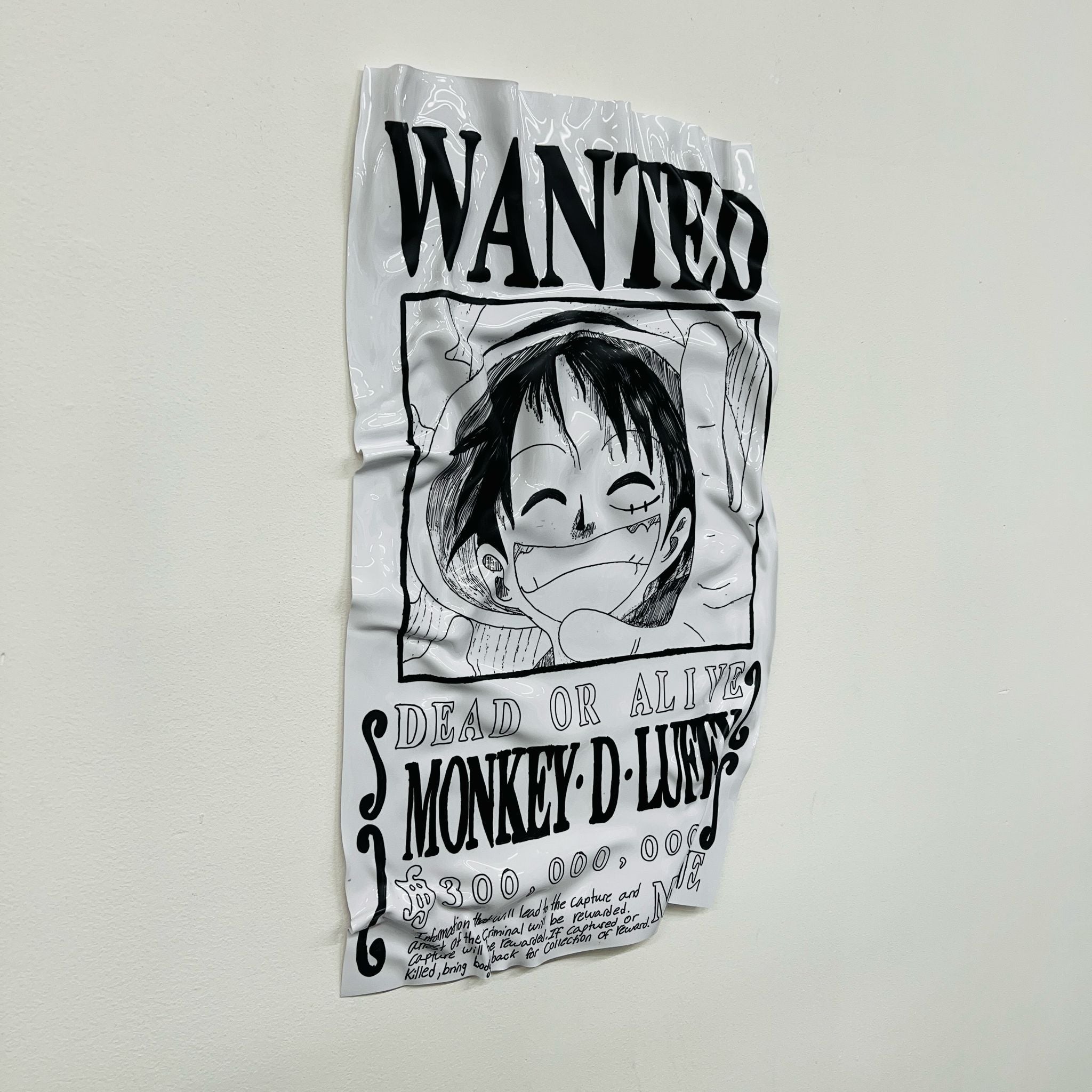 Tableau froissé - One Piece Luffy Wanted