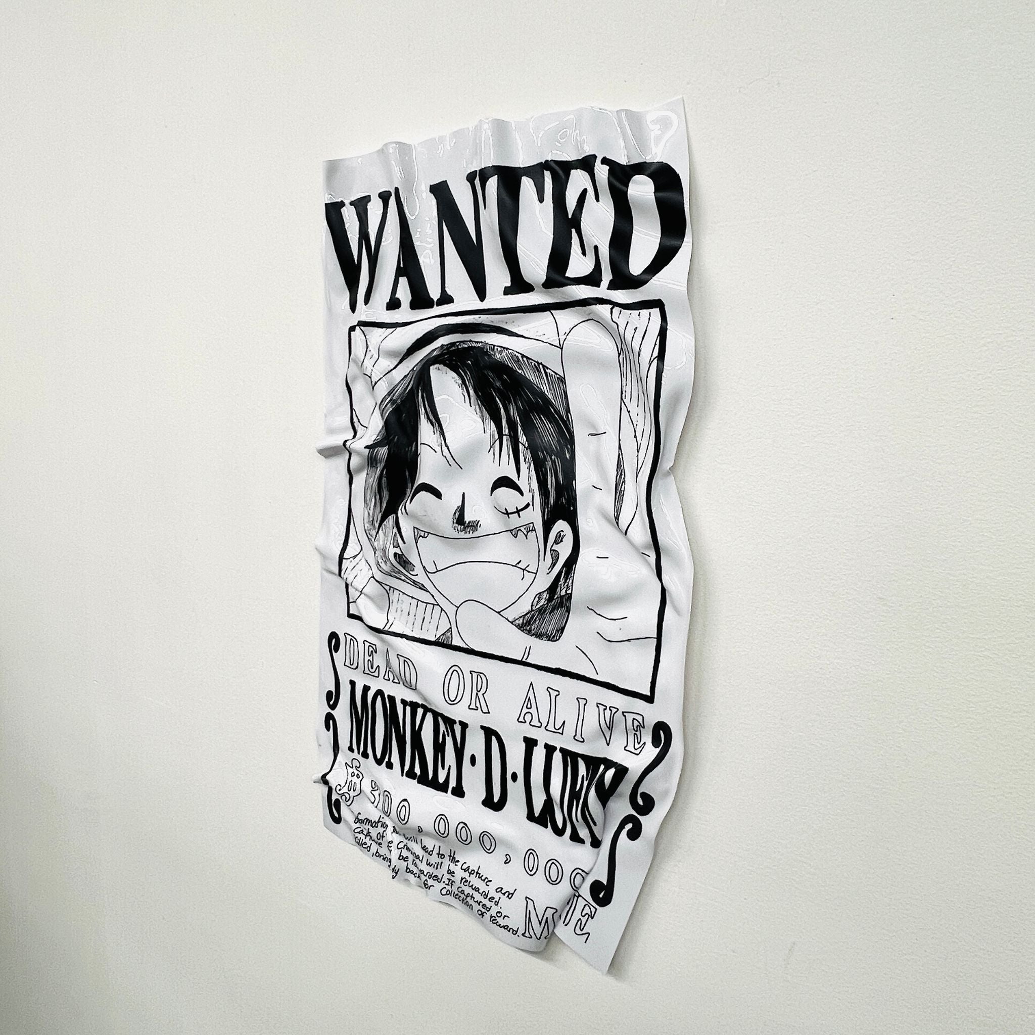 Tableau froissé - One Piece Luffy Wanted