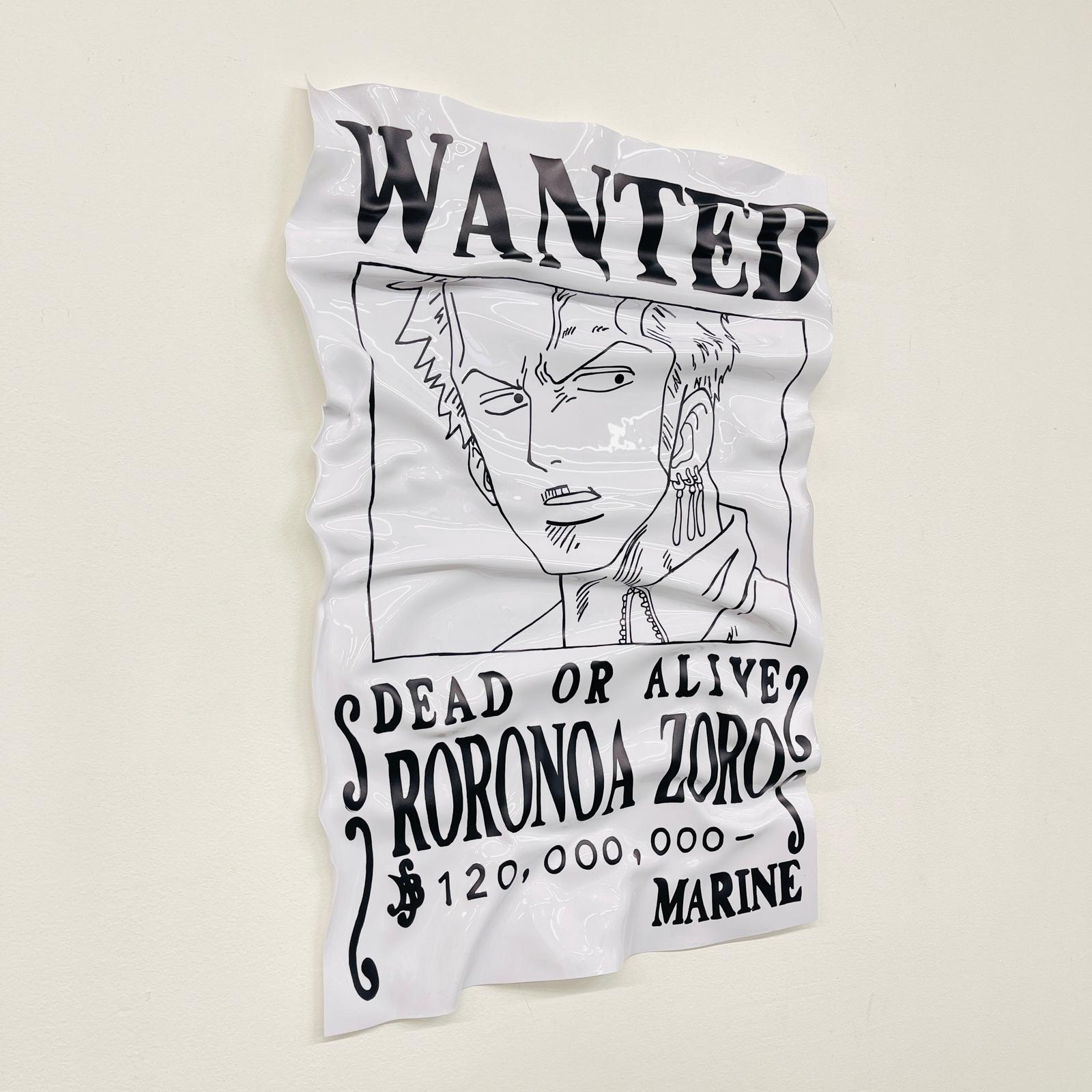 Tableau froissé - Zoro Wanted (One Piece)