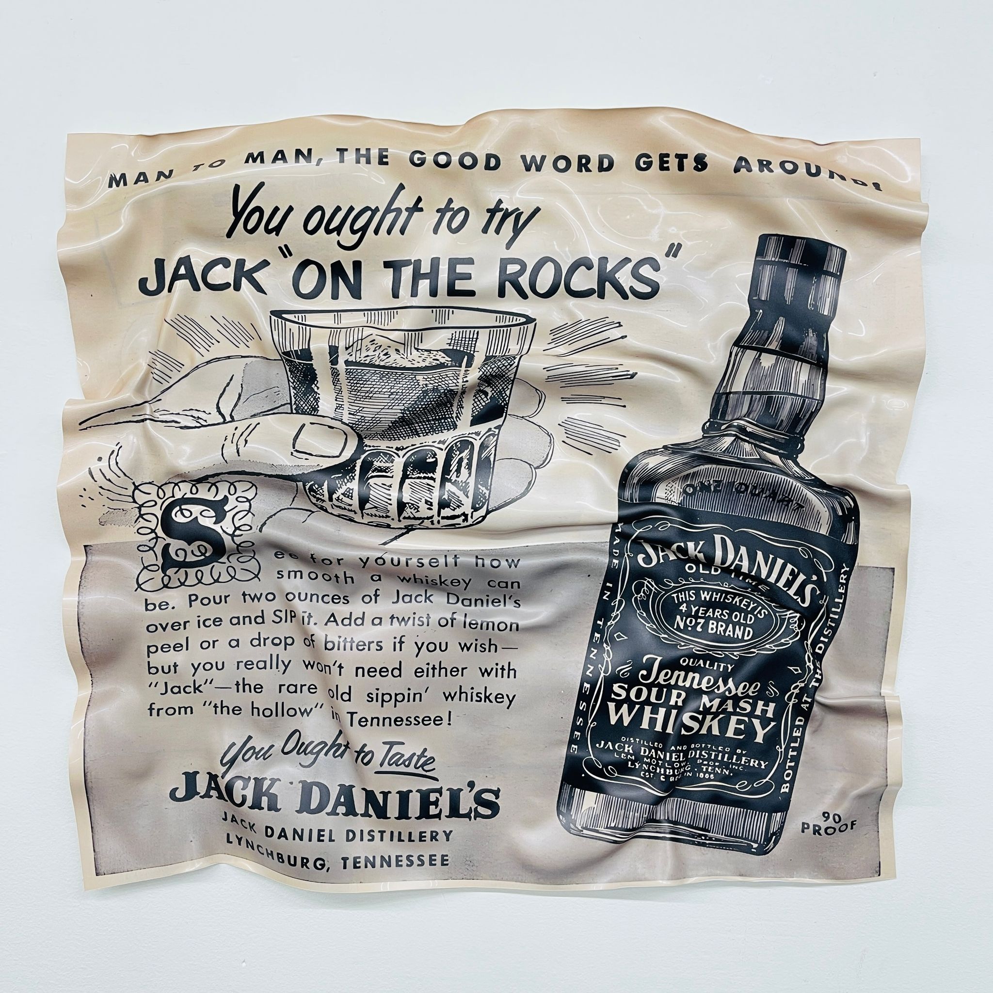 Tableau froissé - Jack Daniels