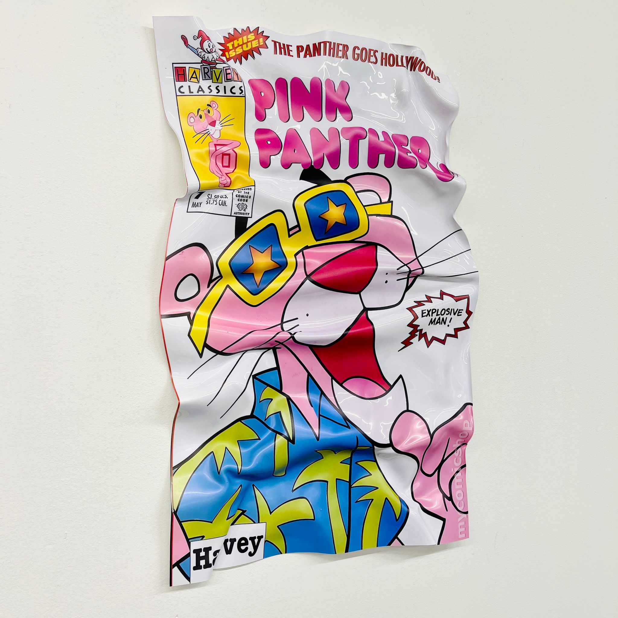 Tableau froissé - Pink Panther