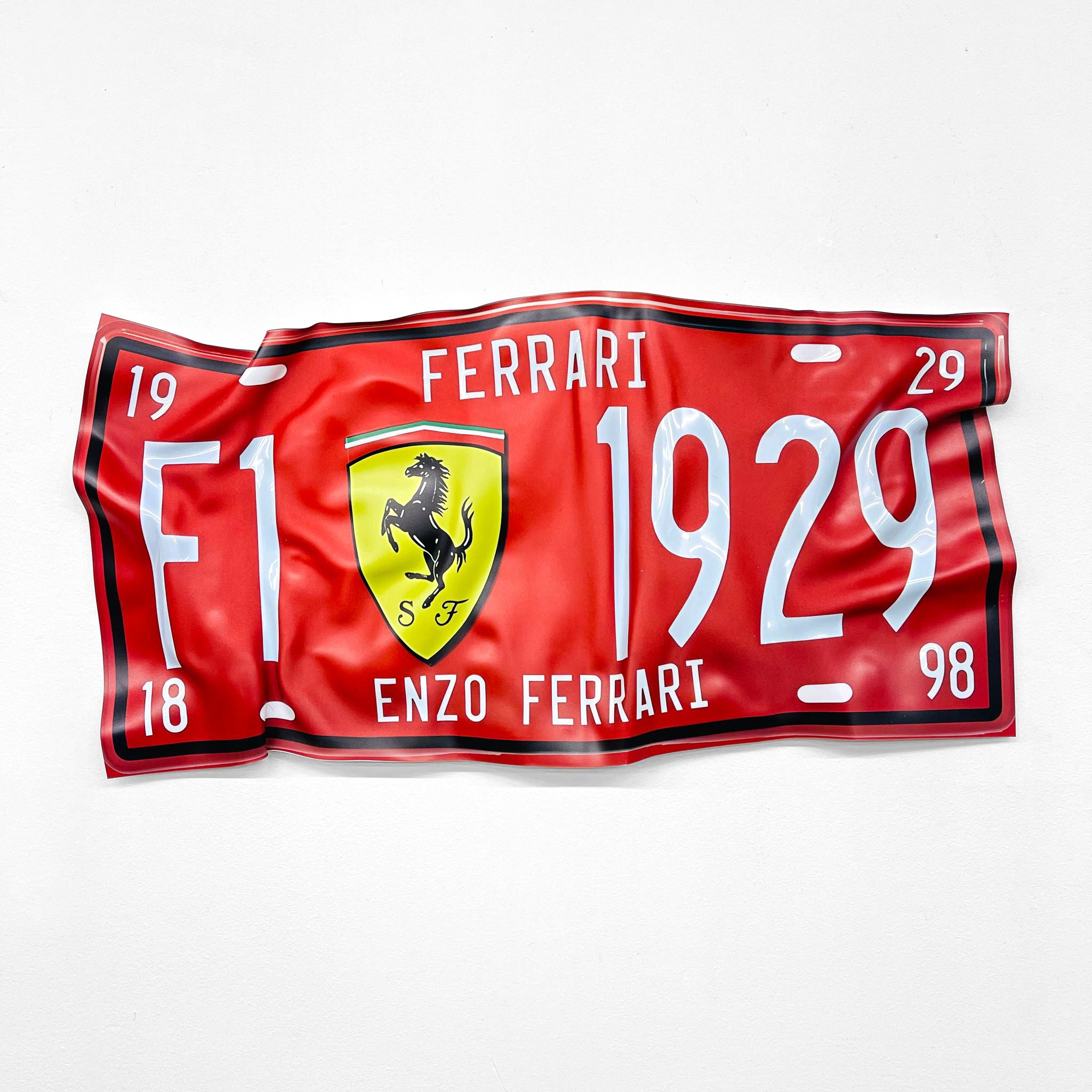 Tableau froissé - Plaque Ferrari