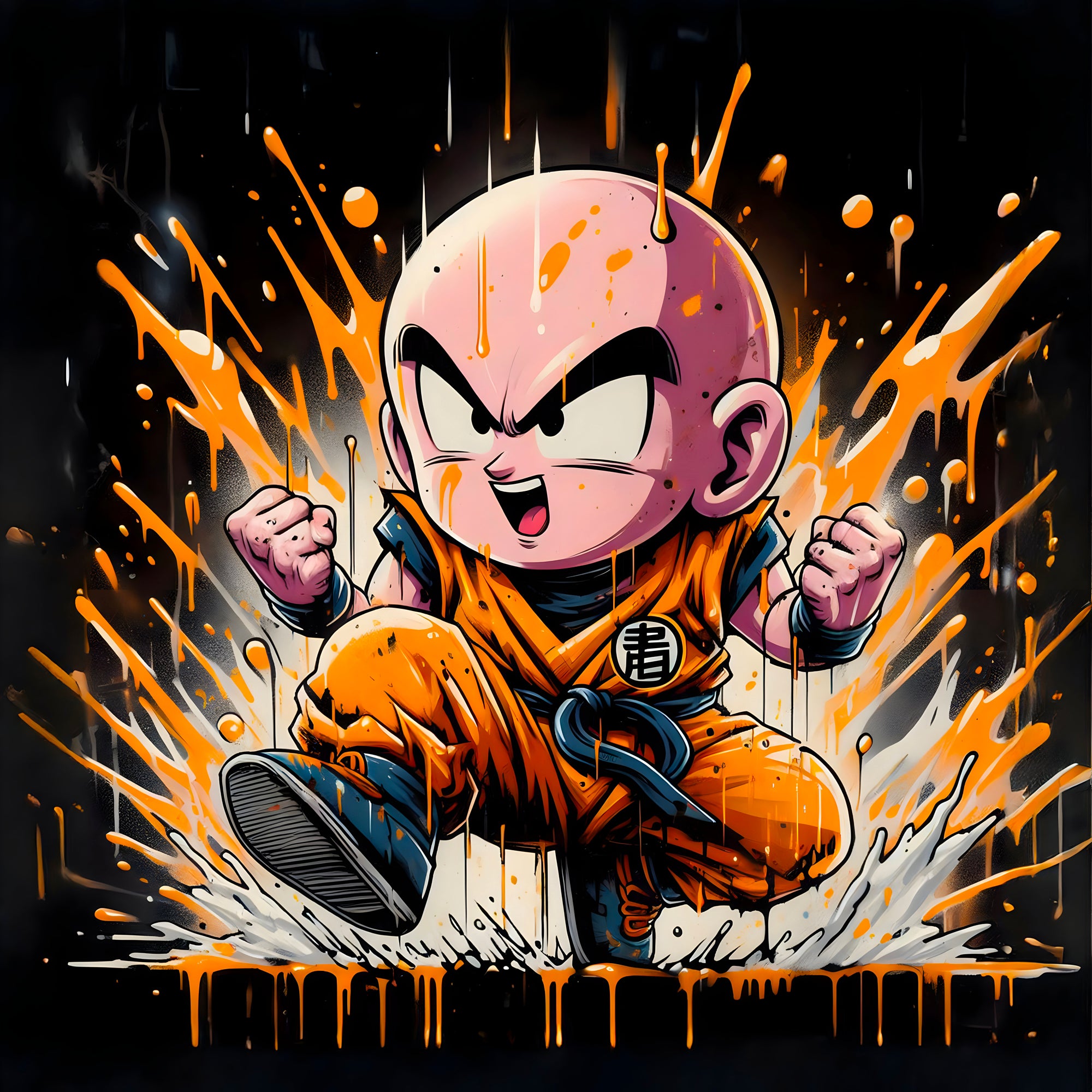 Dragon Ball Z Super Saiyan Pittura in bianco e nero - Déco Murale