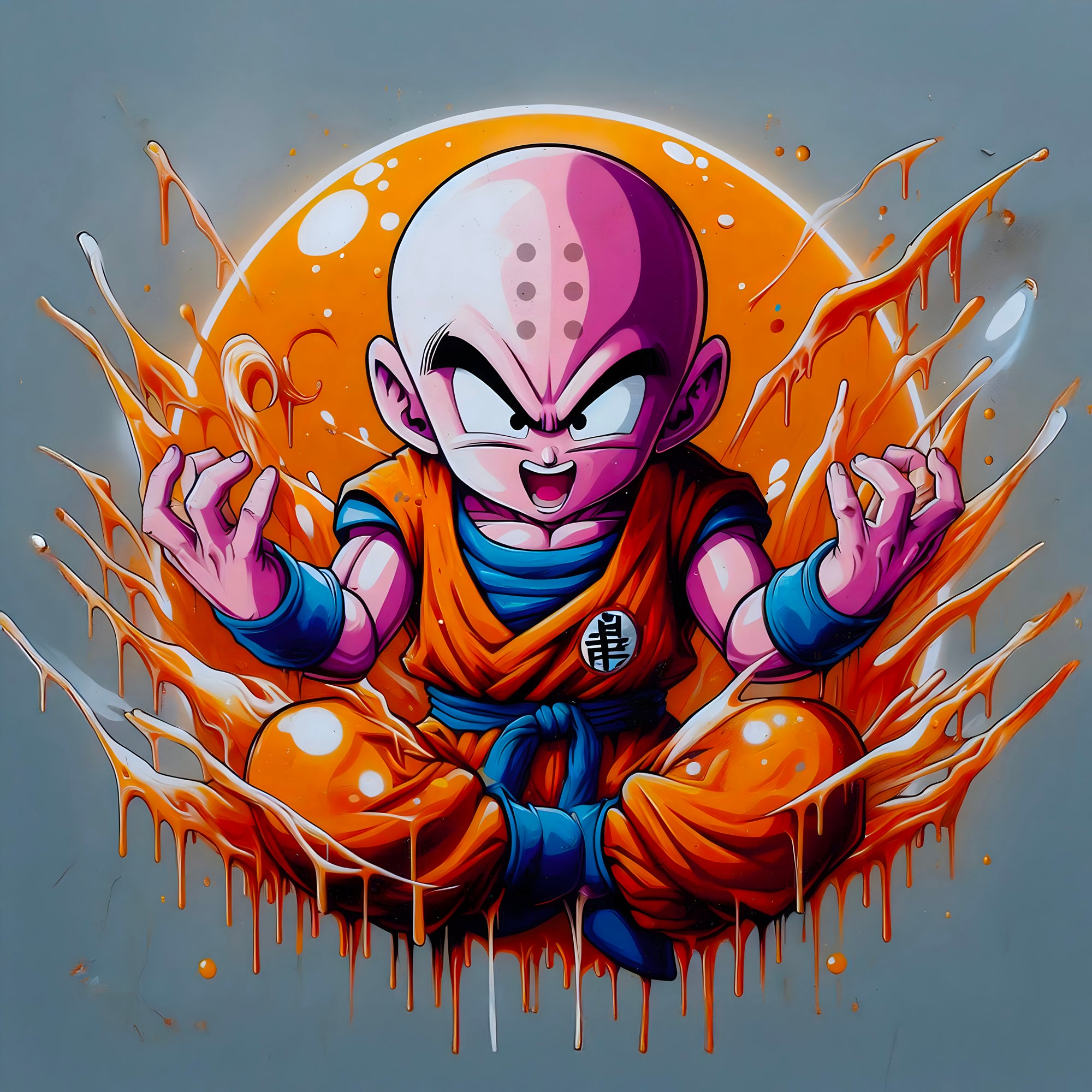 Dragon Ball Z Super Saiyan Pittura in bianco e nero - Déco Murale