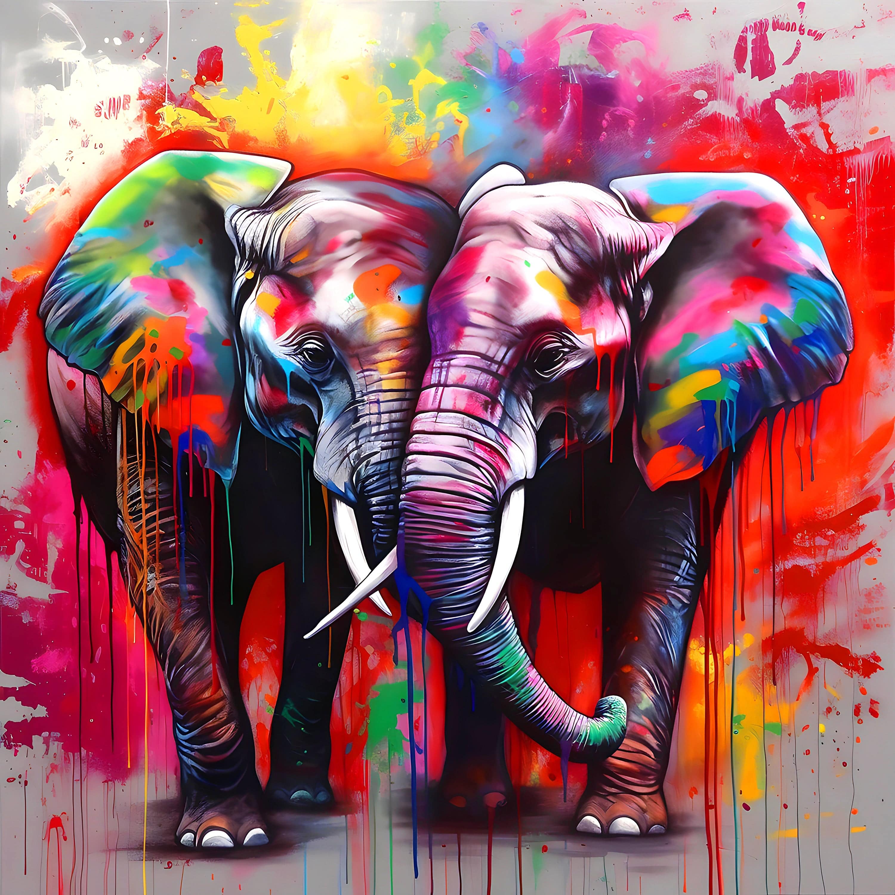 Elephant Kaleidoscope | Tableau pop art - Fabulartz.fr 