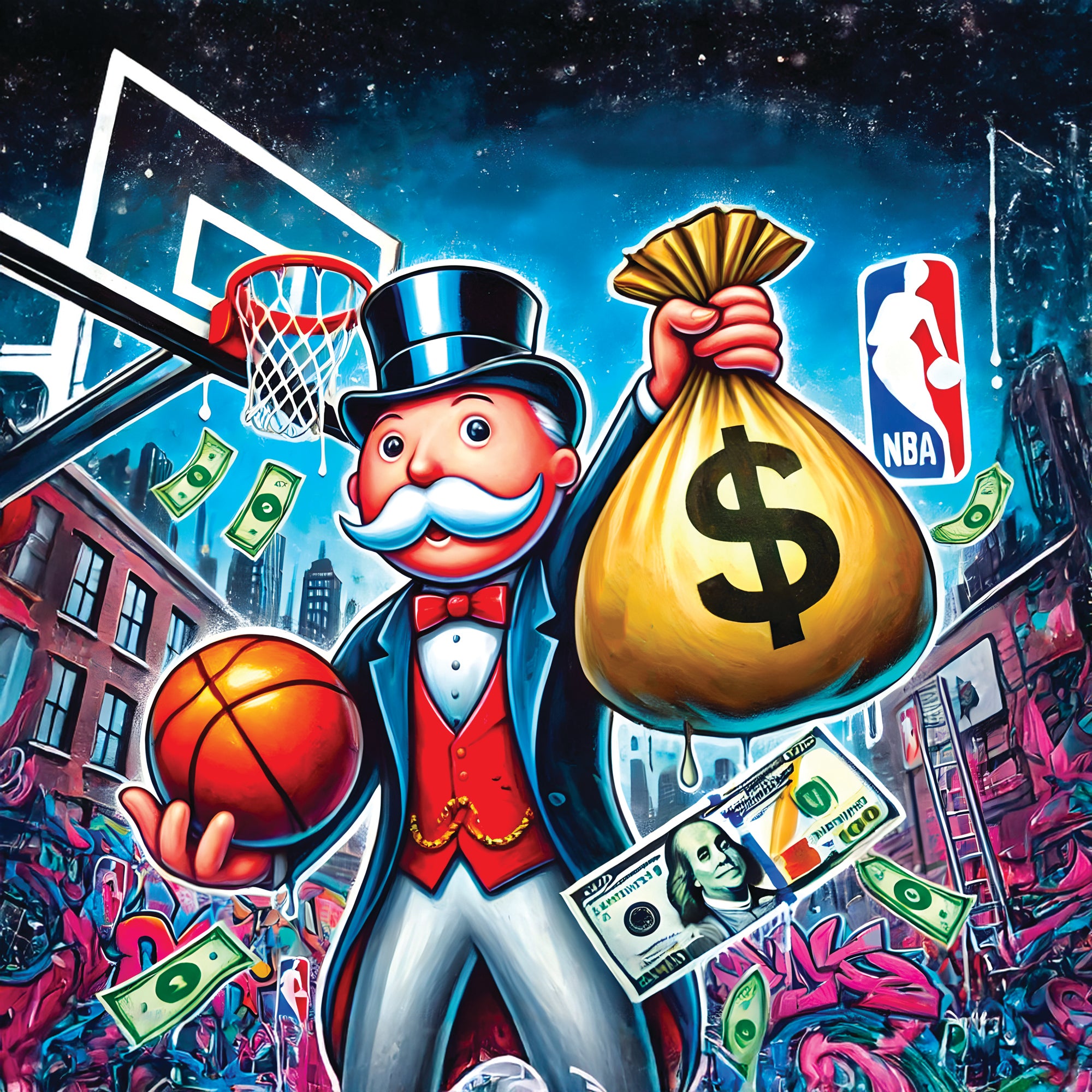 Tableau Monopoly Basketball - Cadre Mural Design