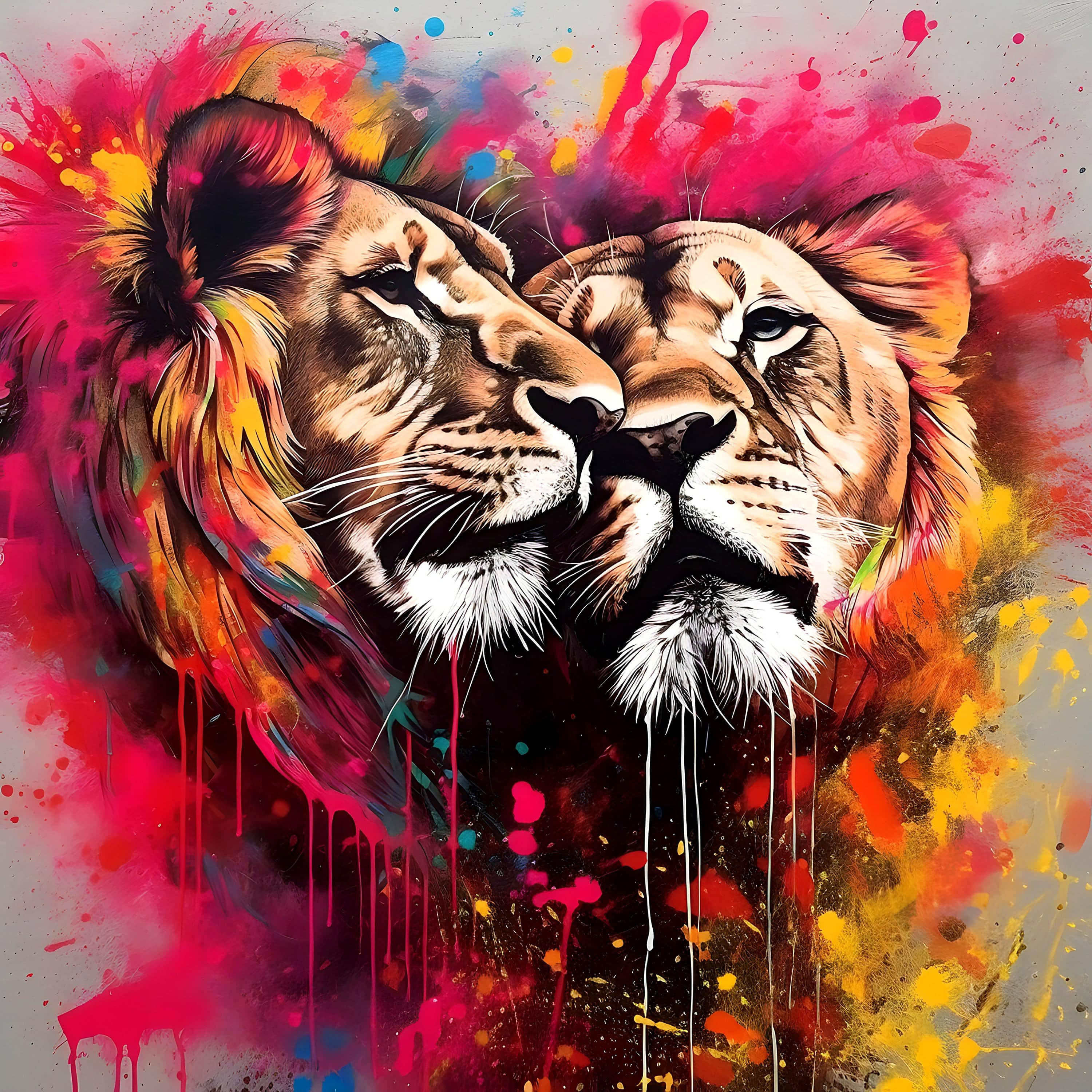 Feline Love | Tableau Pop Art - Fabulartz.fr 