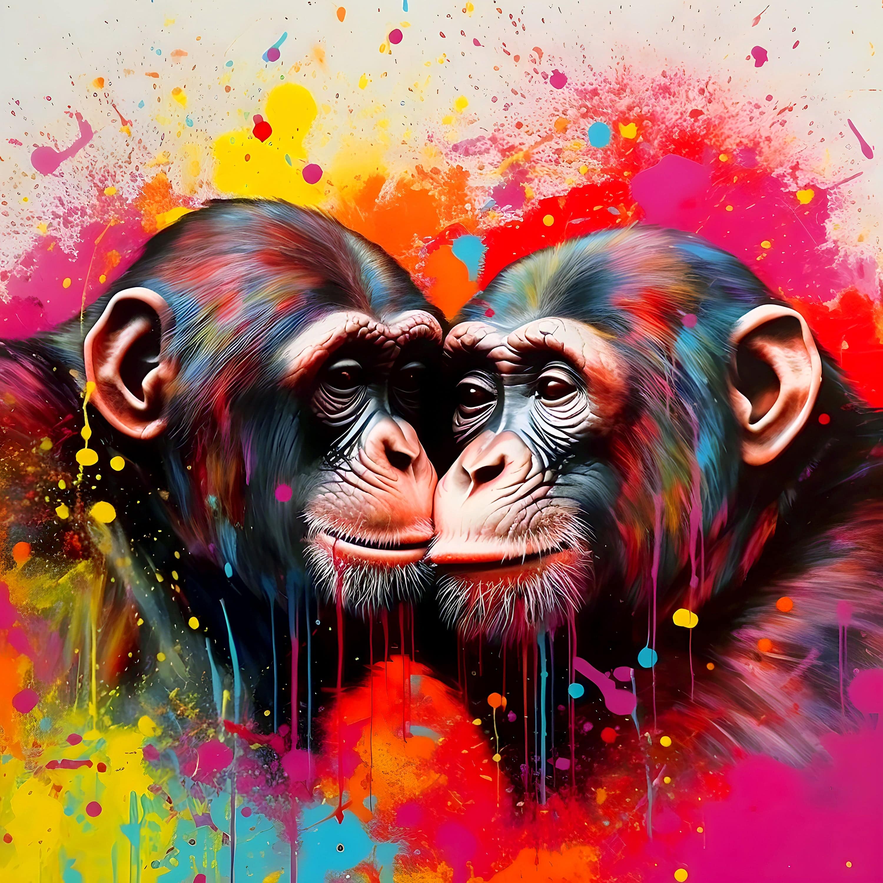 Monkey Love | Tableau Pop Art - Fabulartz.fr 