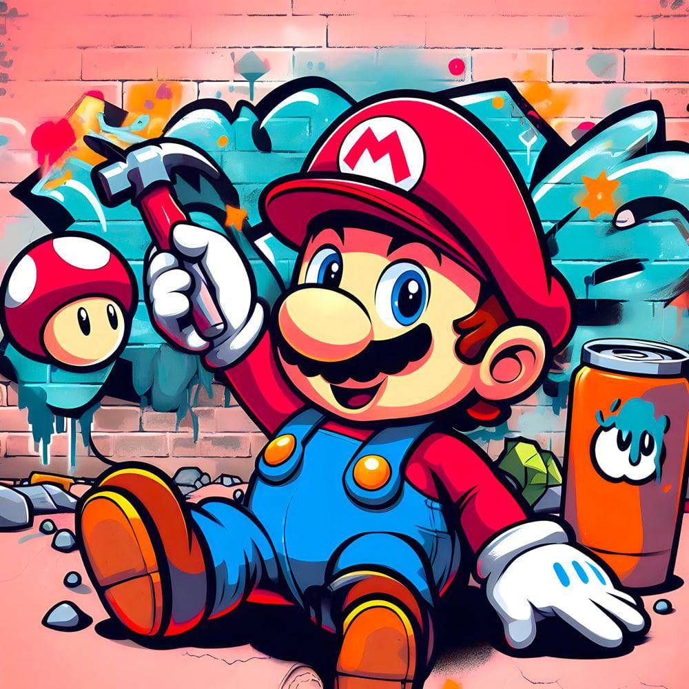 Super Mario - Tableau Enfant - Fabulartz.fr 