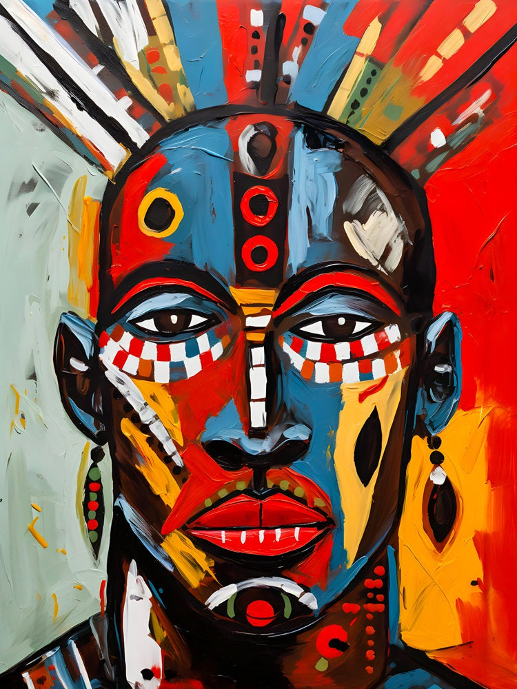 Tableau Africain Pop Art – Visage Tribal Contemporain - Fabulartz.fr 