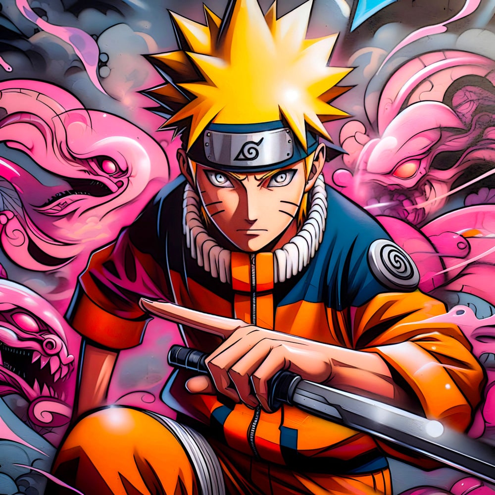 Tableau Naruto en Action - Décoration Murale Colorée - Fabulartz.fr 