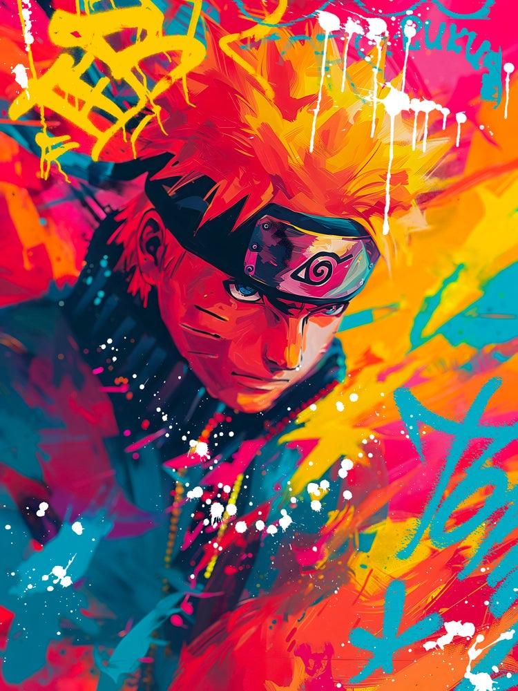 Tableau Naruto Vibrant Graffiti Coloré - Décoration Murale Moderne - Fabulartz.fr 