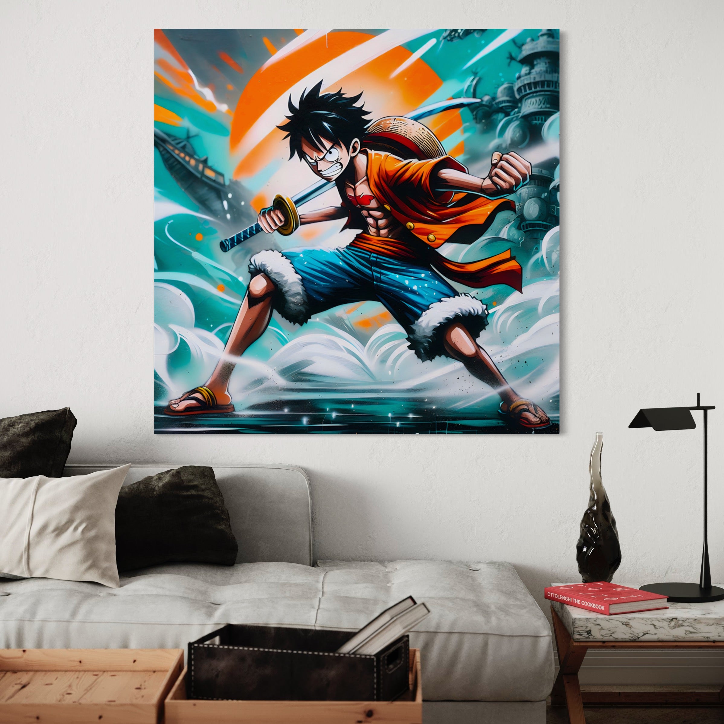 Tableau One Piece - Luffy Action - Décoration Murale Dynamique - Fabulartz.fr 