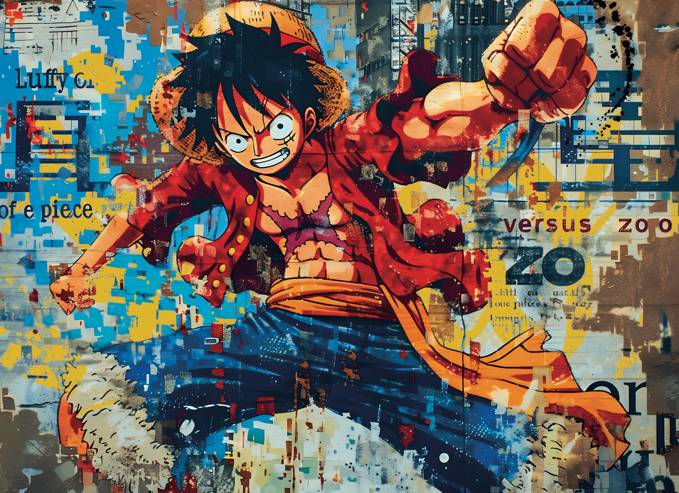 Tableau One Piece - Luffy en Action – Décoration Murale pour Fans - Fabulartz.fr 