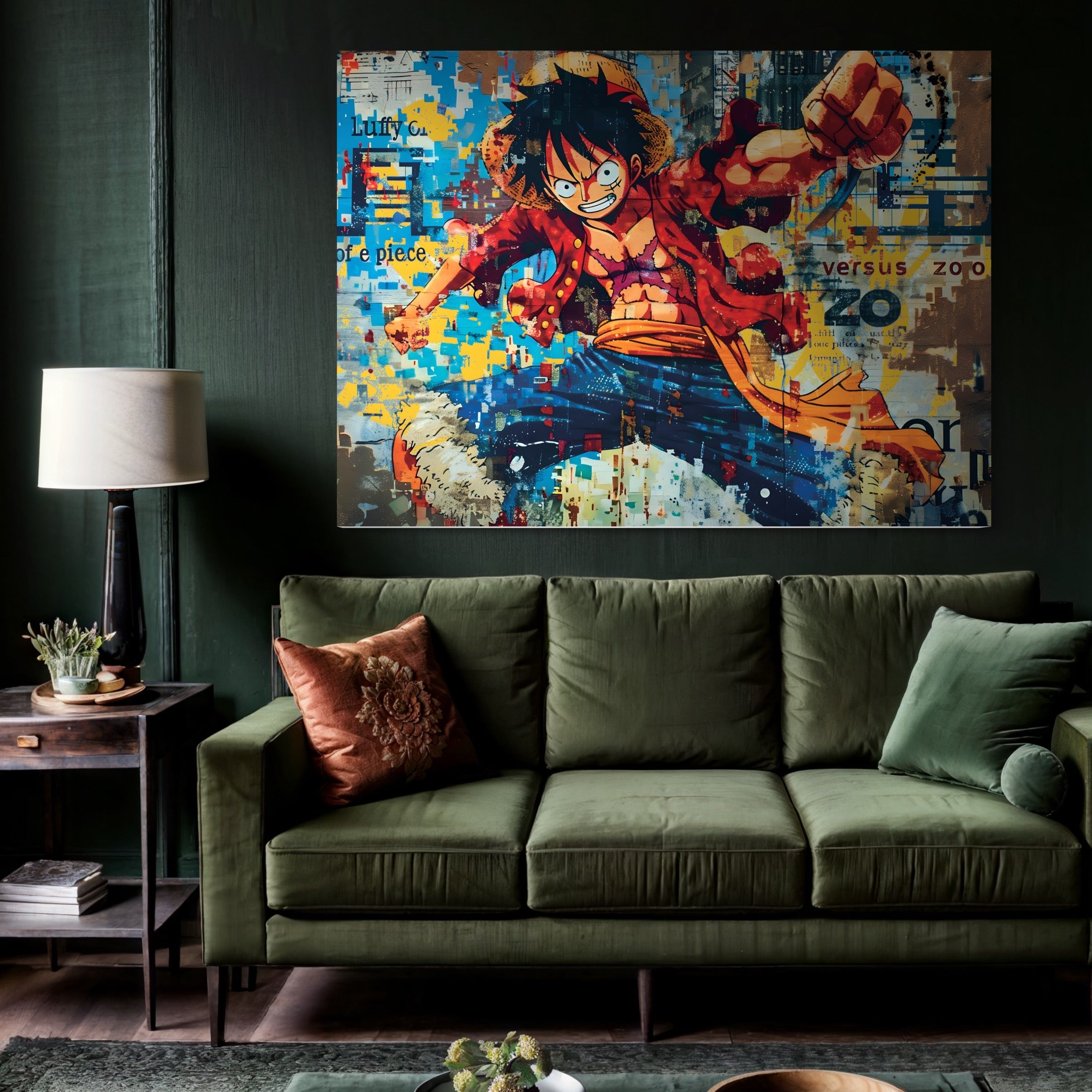 Tableau One Piece - Luffy en Action – Décoration Murale pour Fans - Fabulartz.fr 