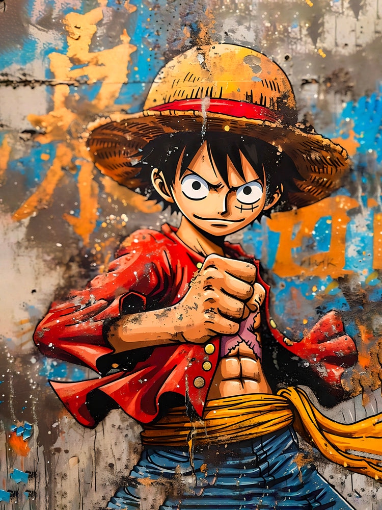 Tableau One Piece - Luffy Graffiti - Décoration Murale Urbaine - Fabulartz.fr 