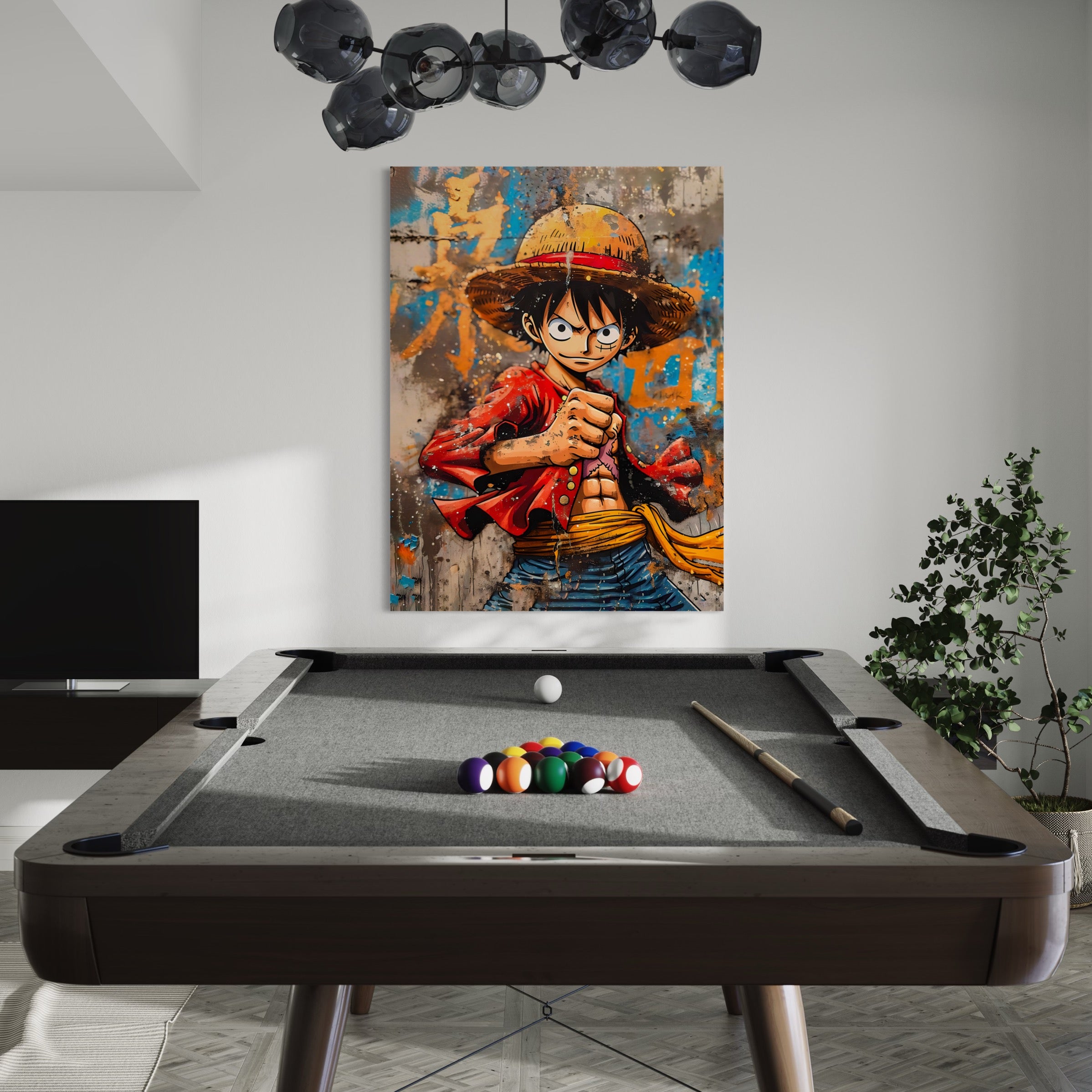 Tableau One Piece - Luffy Graffiti - Décoration Murale Urbaine - Fabulartz.fr 