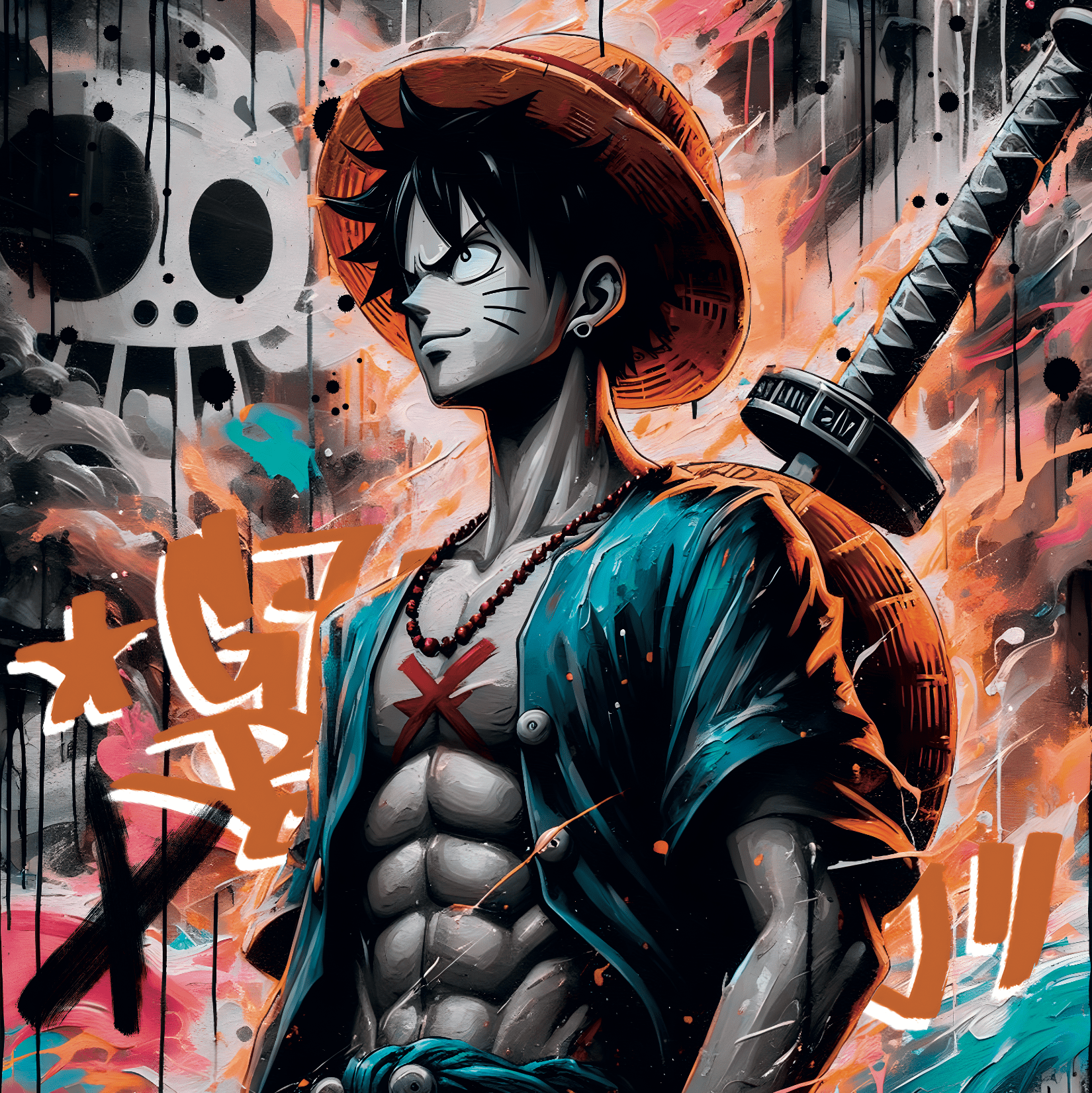 Tableau One Piece - Luffy Pop Art - Décoration Murale Design - Fabulartz.fr 