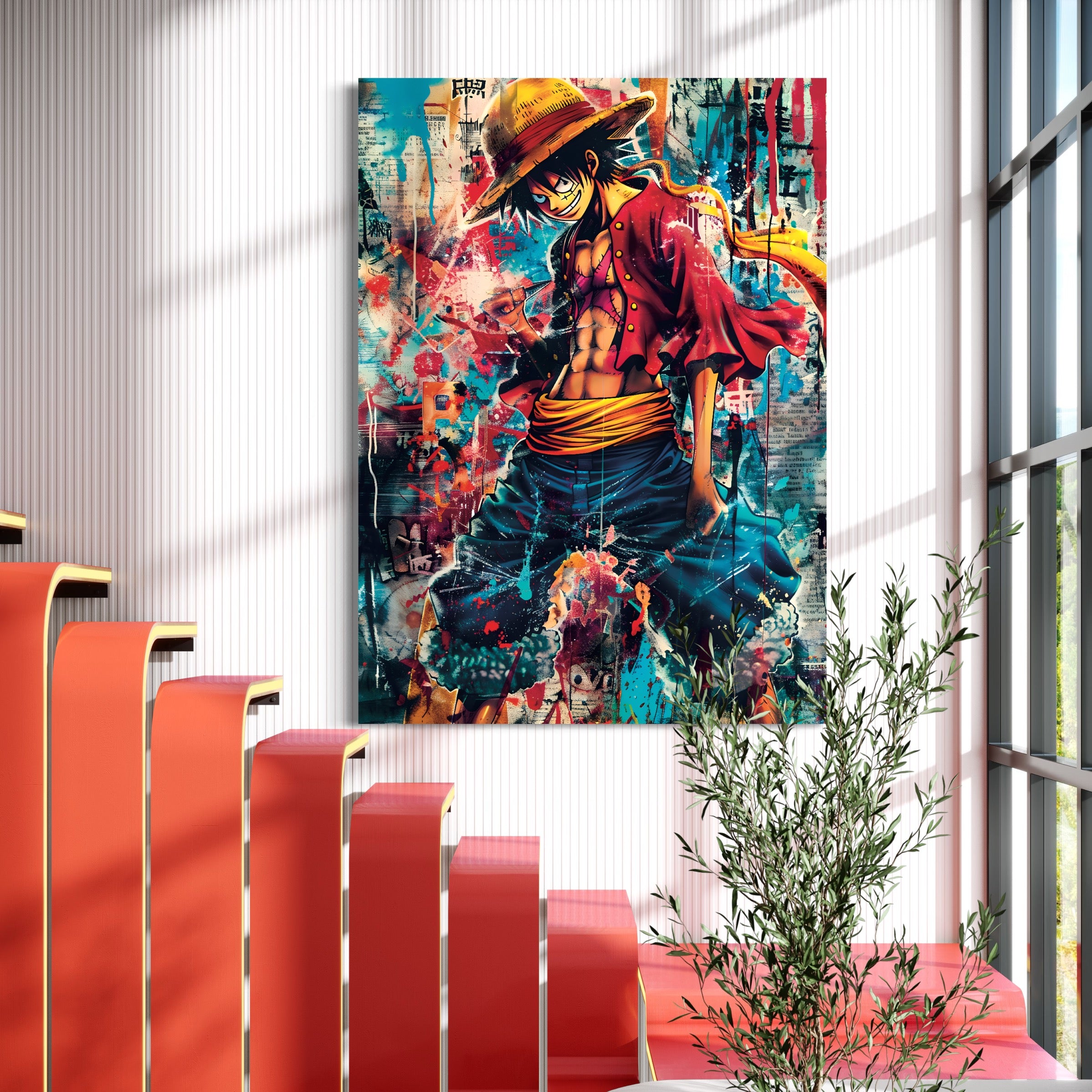 Tableau One Piece - Luffy Street Art - Décoration Murale Design et Décoratif - Fabulartz.fr 