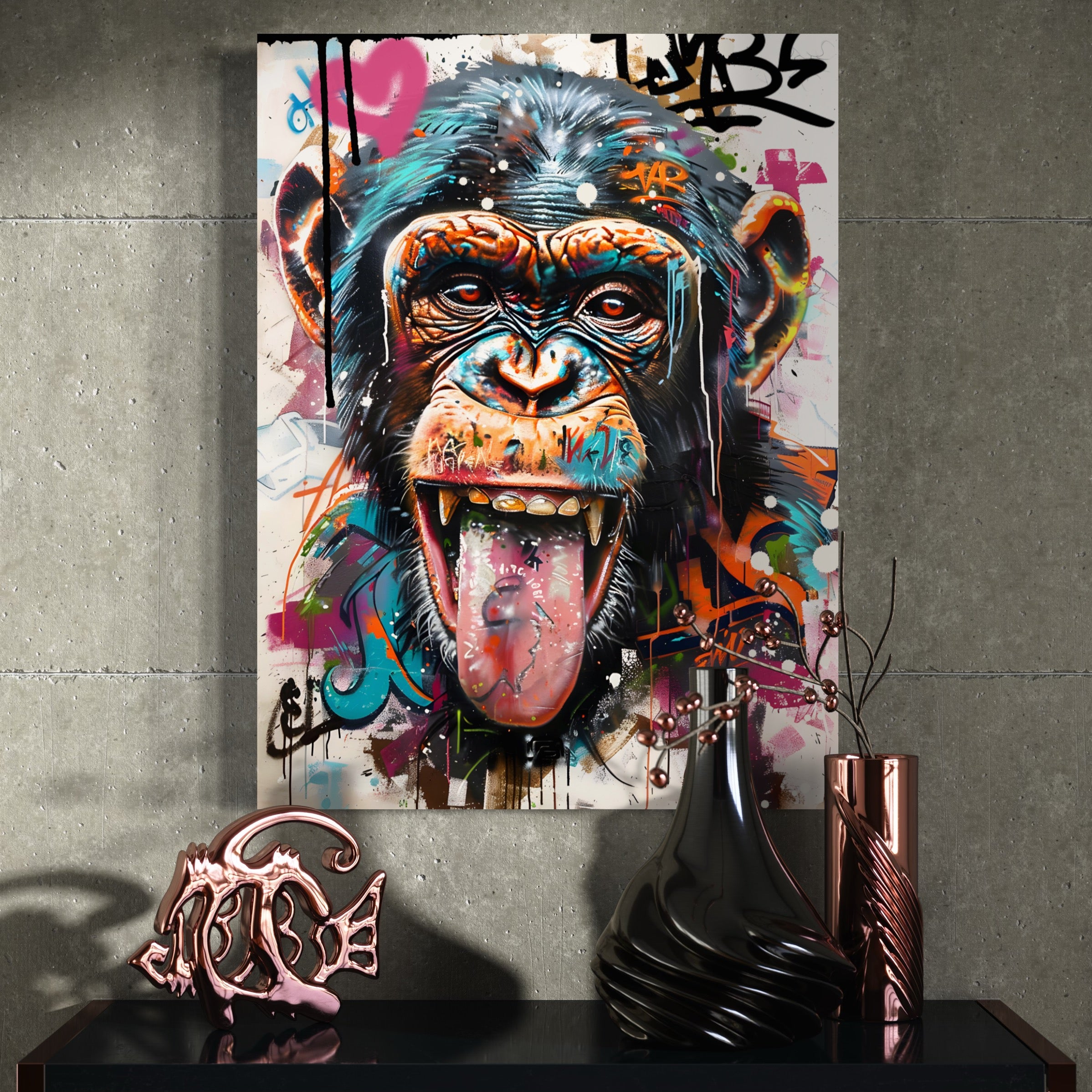 Tableau Singe Expressif – Art Mural Vivant - Fabulartz.fr 