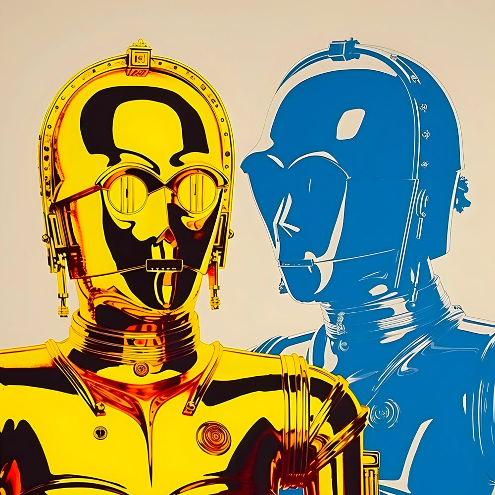 Tableau Star Wars - C-3PO Pop Art - Décoration Murale Colorée - Fabulartz.fr 
