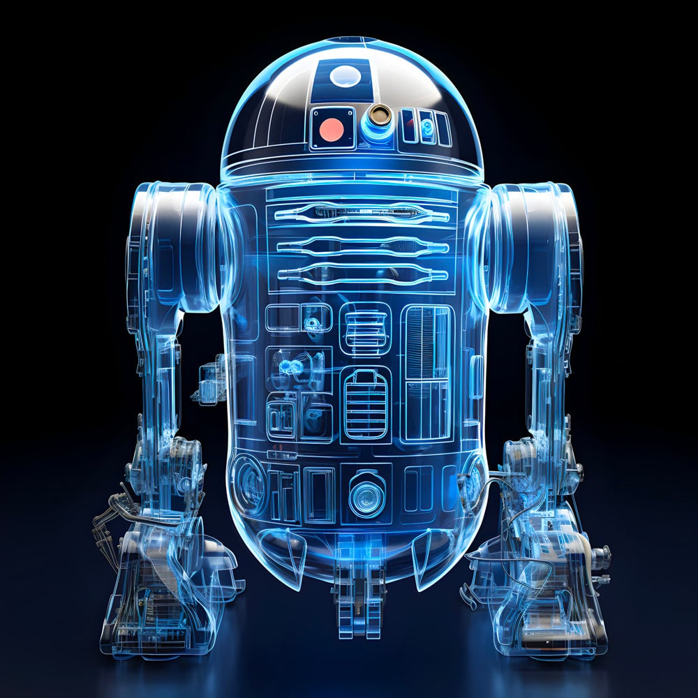 Tableau Star Wars - R2-D2 Holographique - Décoration Murale Futuriste - Fabulartz.fr 