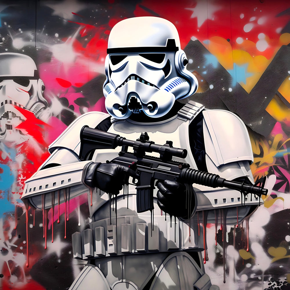 Tableau Star Wars - Stormtrooper Graffiti - Décoration Murale Urbaine - Fabulartz.fr 