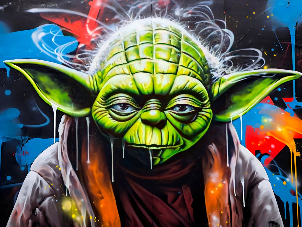 Tableau Star Wars - Yoda Graffiti - Décoration Murale Colorée - Fabulartz.fr 