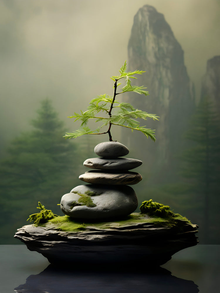 Tableau Zen Harmonie Naturelle - Calme et Feng Shui pour Espace de Travail - Fabulartz.fr 
